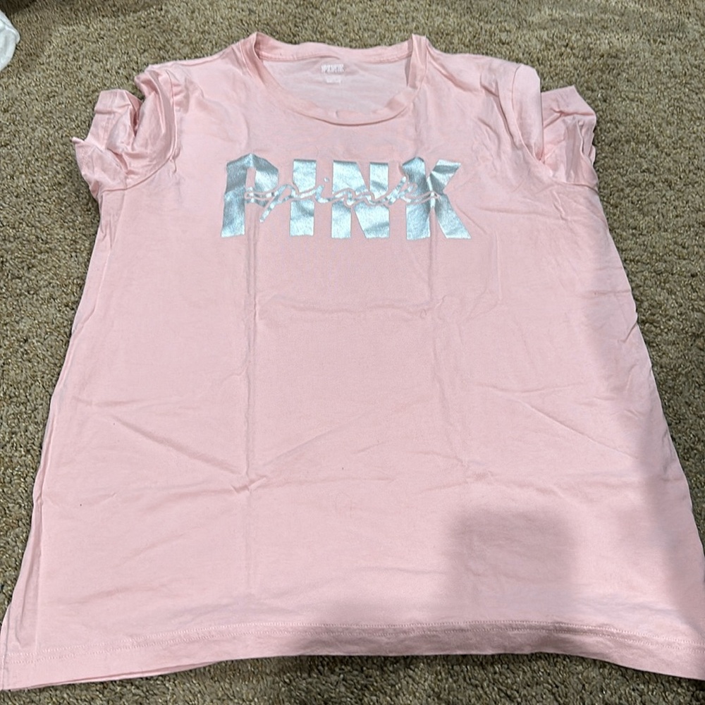 Size large pink T-shirt. Worn twice